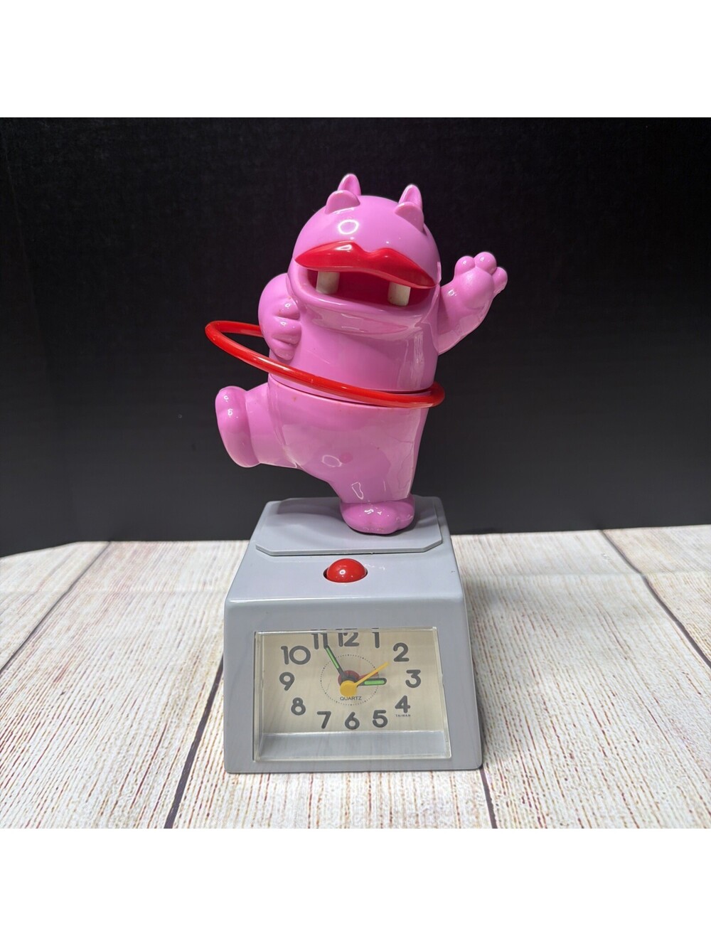 Dancing Hula Hoop Hippo Alarm Clock vintage 1980s Taiwan tested See Description